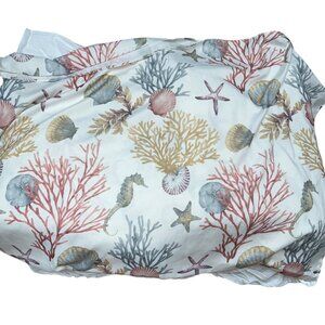 NEW Ocean Sea Life Summer Coral Sea Horses Starfish tabke cloth 80x60 rectangle